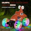 Kizeefun- Coche de control remoto, dinosaurio RC Stunt Car Invencible 360° Rolling Twister con luces