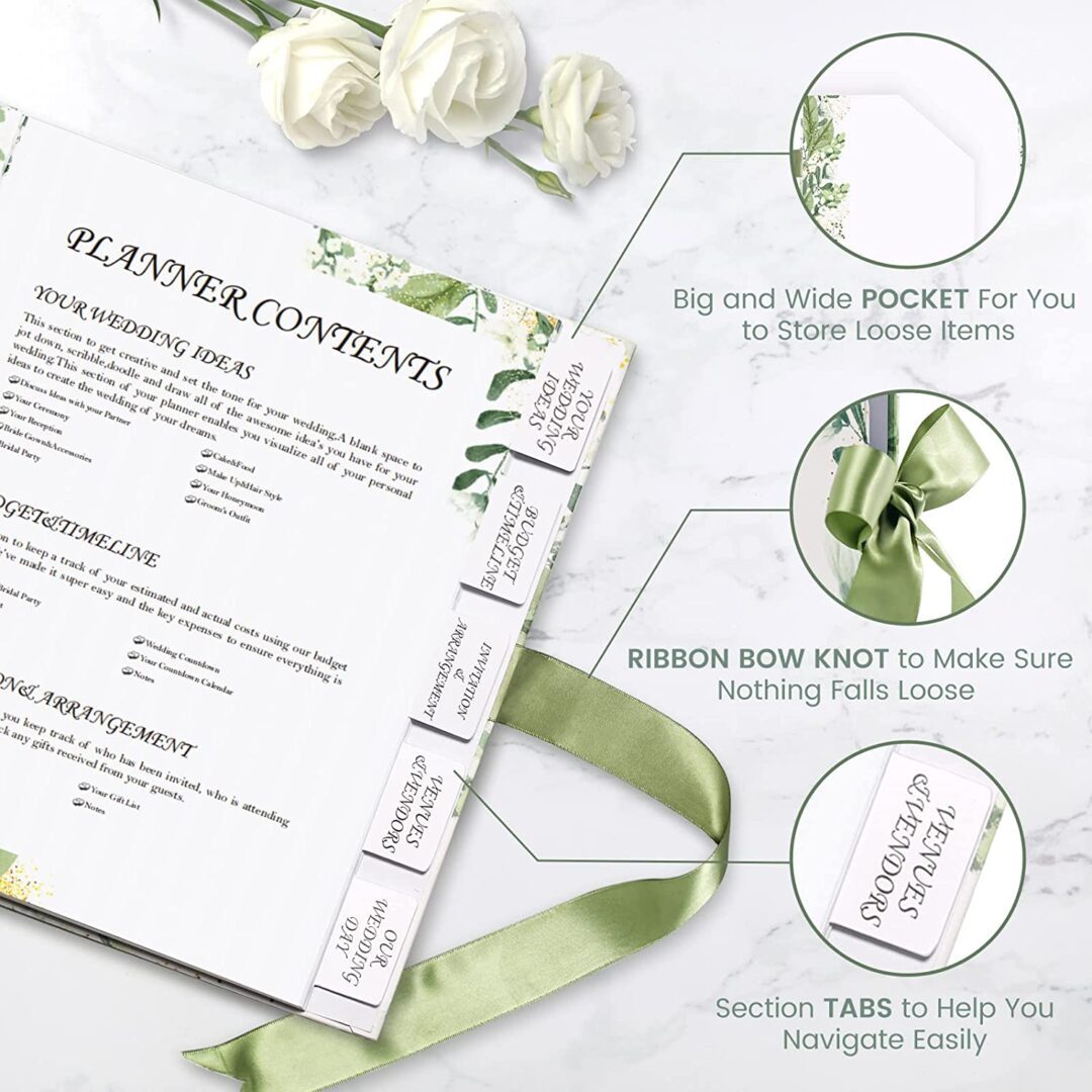 Kit de planificación de recuerdo boda cartón organizador