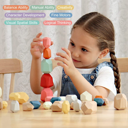 Bestamtoy- Piezas de piedra juego montessori, 35 piezas