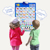 Juguete de aprendizaje bilingüe para niños pequeños: Gráfico mural electrónico interactivo del alfabeto, azul
