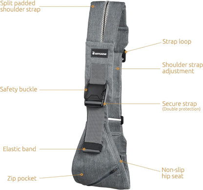 AUYEAZGO- Portabebés ergonómico para bebé con correa ajustable,