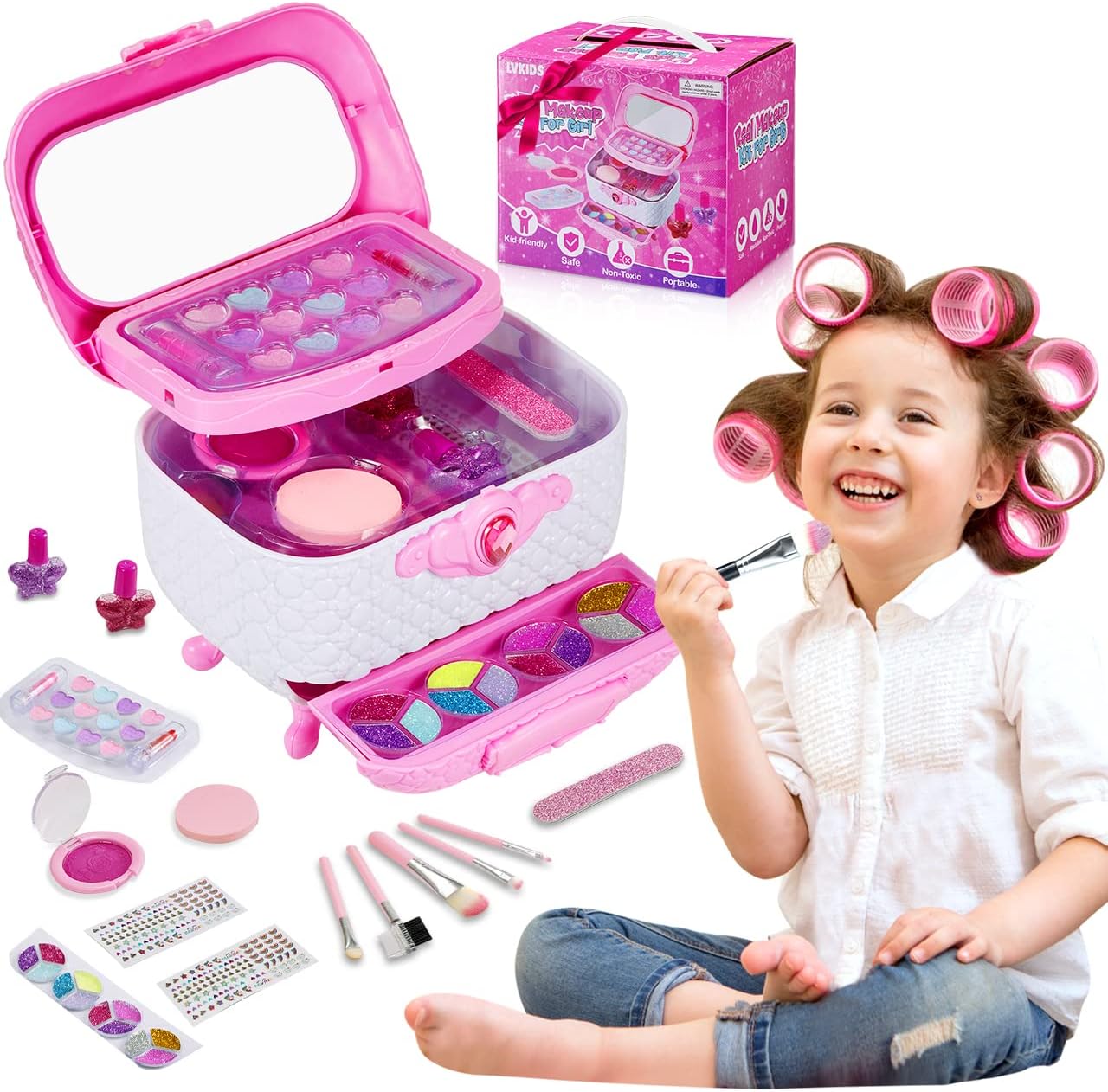 LVkids- Kit de juguete de maquillaje real