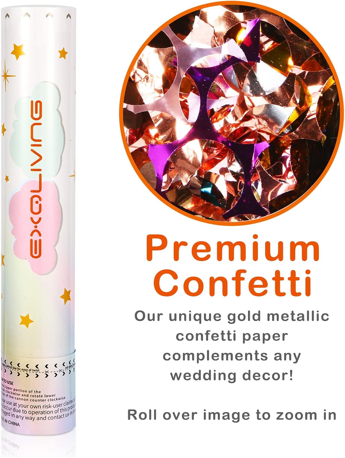 EXQLIVING-Cañones de confeti para fiestas, 6 uds de 12 pulgadas