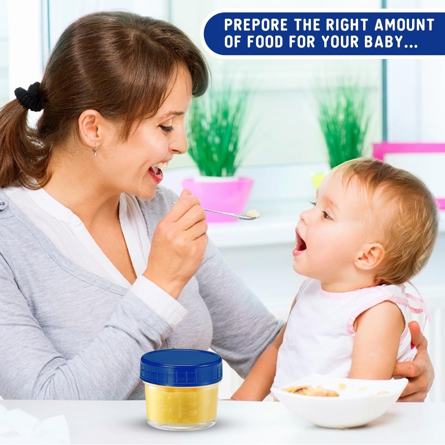 BENILAH- Recipientes de vidrio para almacenar alimentos para bebés, 12 pcs