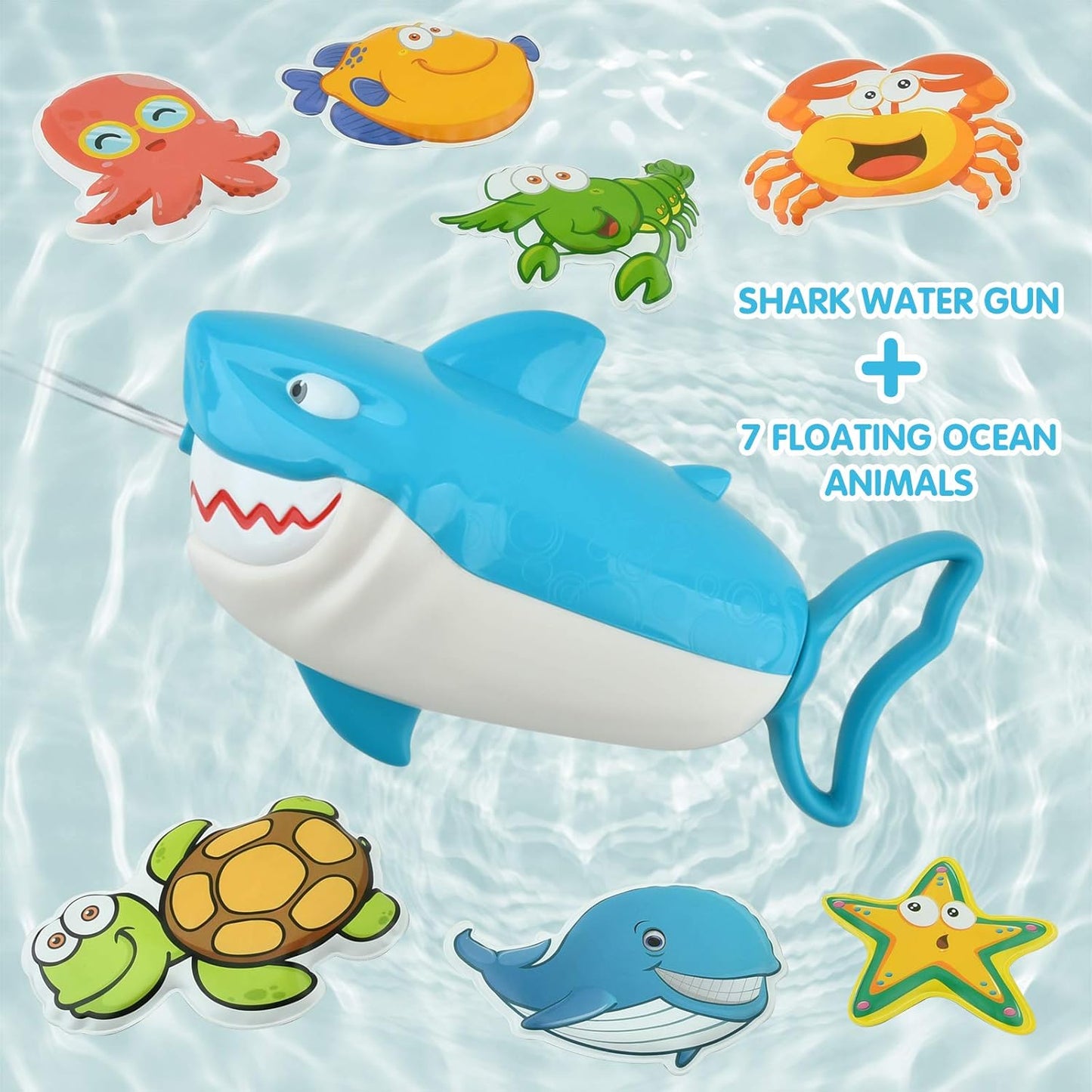 GizmoVine- Set de pistola de agua de tiburón con stickers