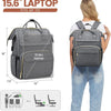 Lovevook- Mochila para viaje, con puerto USB, gris
