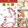 Cortadores de navidad de acero inoxidable, 5 pcs