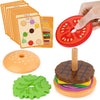 Aizweb Montessori, juguetes apilables de hamburguesa de madera para niños