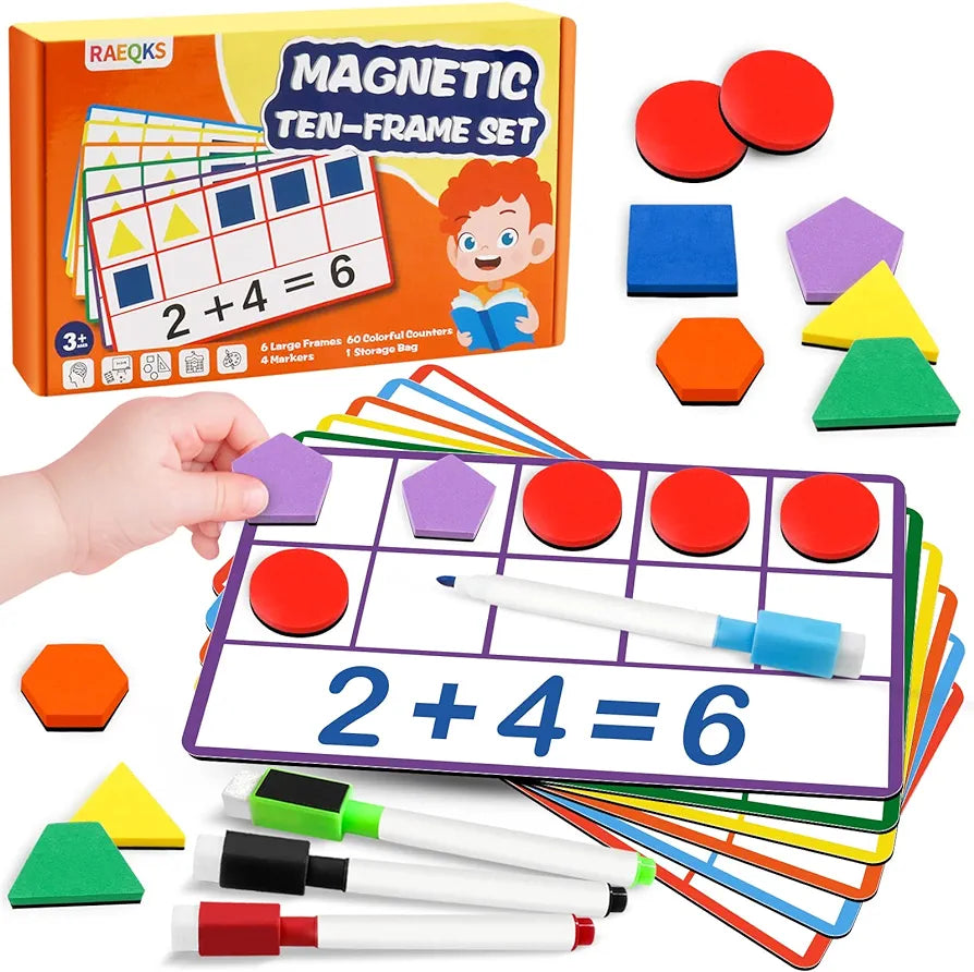 RAEQKS- Juego magnético grande de diez marcos, manipulador de matemáticas