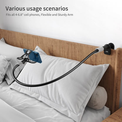Saiji Gooseneck - Soporte universal para teléfono celular, negro
