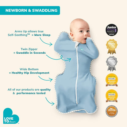 Love to Dream- Manta envolvente celeste claro, Talla 1-3 meses de 1.0 TOG