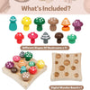 Modi toys- Juguetes de madera, conteo de hongos para niños pequeños