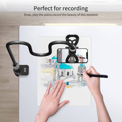 Saiji Gooseneck - Soporte universal para teléfono celular, negro