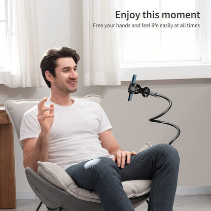 Saiji Gooseneck - Soporte universal para teléfono celular, negro