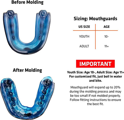 Shock Doctor- Protector bucal Gel Max, protección resistente y ajuste personalizado, niño