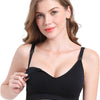 Suekaphin - Paquete de 4 Brasieres de lactancia sin varillas, talla con cuello en V profundo, talla M