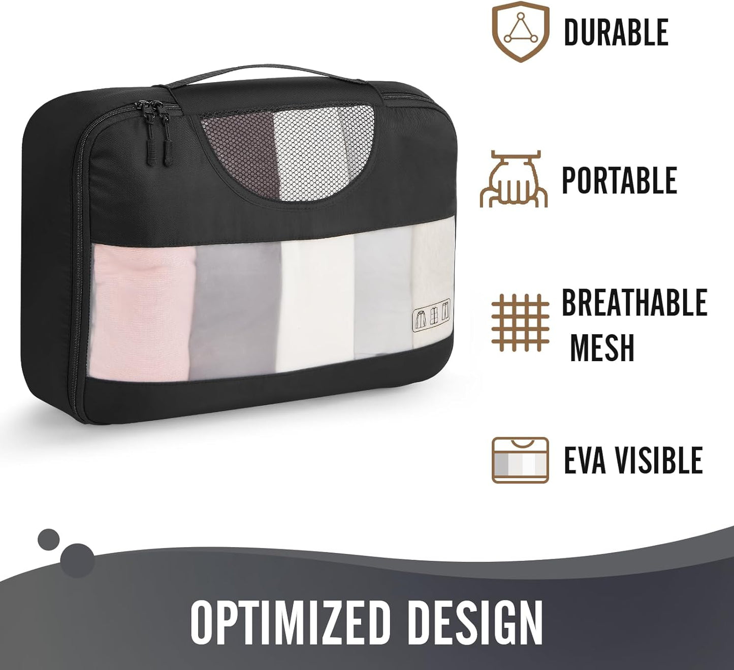 Veken - Juego de 6 cubos de embalaje para maletas