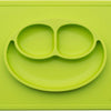 ezpz Happy Mat (Lime) - Plato de succión 100% silicona con mantel individual incorporado para niños pequeños