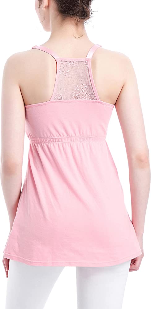 SUIEK - Camiseta sin mangas de lactancia para mujer, rosada, talla L