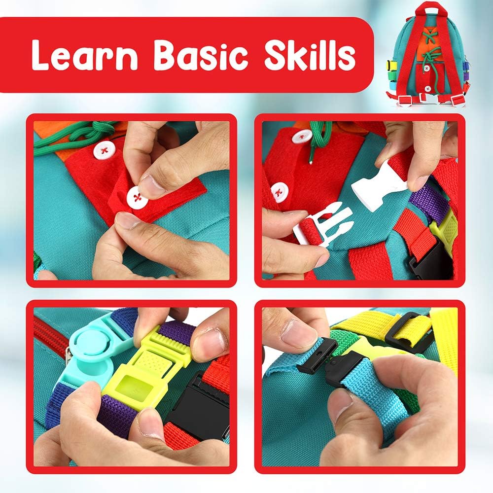 Busy Board - Mochila infantil Montessori, dinosaurio