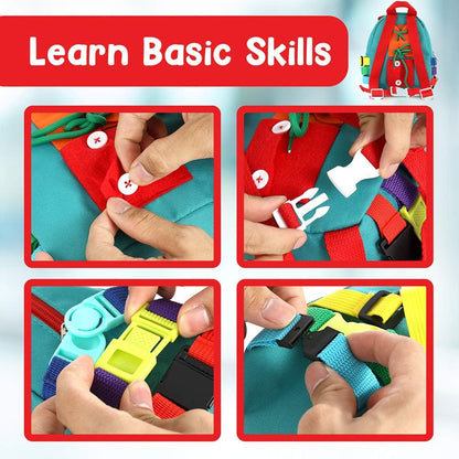 Busy Board - Mochila infantil Montessori, dinosaurio