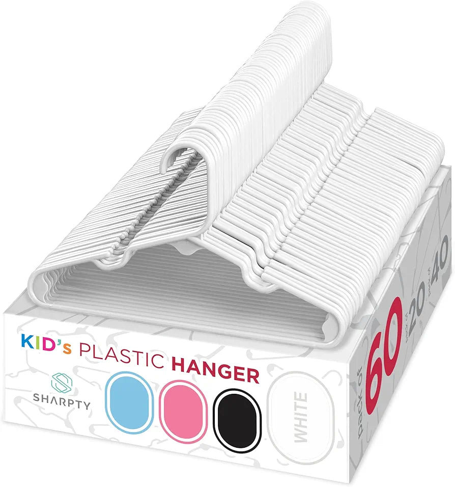 Sharpty-Perchas de plástico para niños, 60 uds