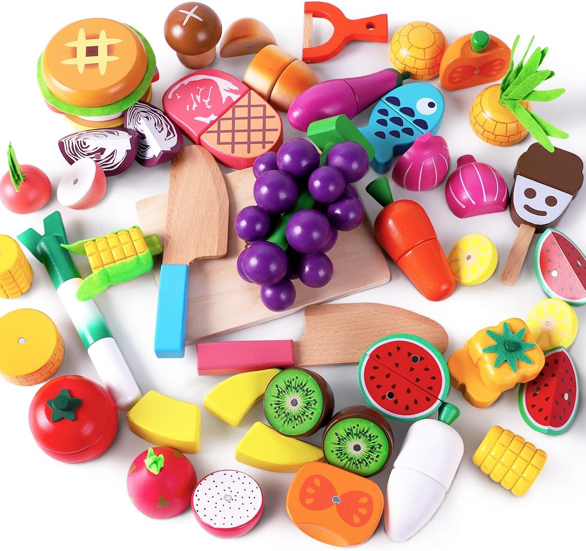 I play, i learn- Juego de corte de madera para niños