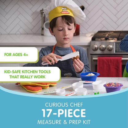 Curious Chef - Kit de medición y preparación para niños, 17 piezas