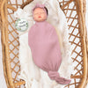 OWLOWLA Juego de manta y sombrero para recién nacidos, manta de recepción de bebé para niños y niñas (rubor)