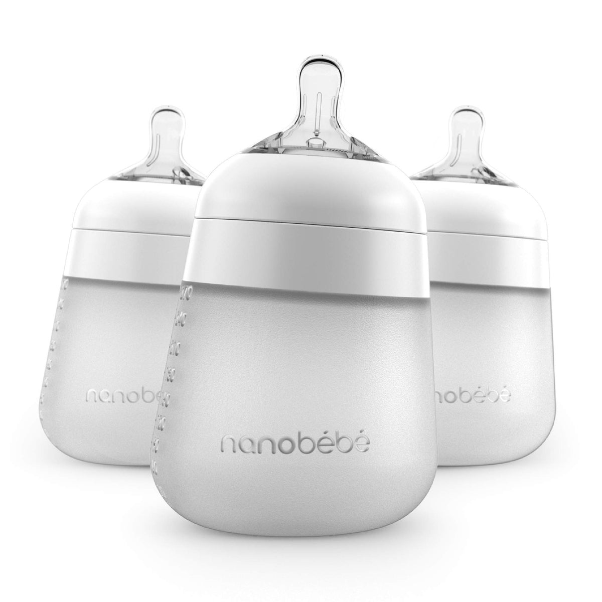 Biberón de silicona Nanobebe Flexy: anticólicos, tacto natural, 9oz