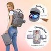 Dikaslon - Mochila para pañales con cambiador portátil, funda para chupete y correas para cochecito