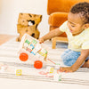 Melissa & Doug Carrito de madera clásico ABC juguete educativo con 30 bloques de madera