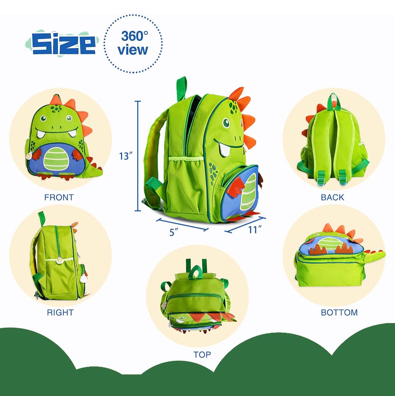 CLOVERCAT Mochila de dinosaurio