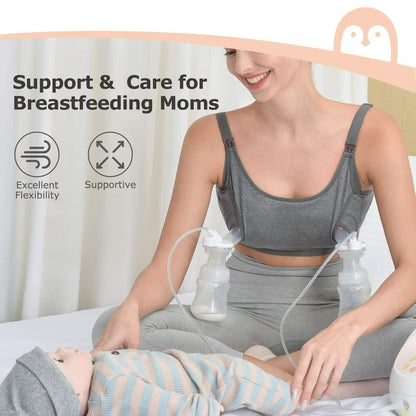 Momcozy- Sujetador de lactancia para bombeo de manos libres y maternidad, gris, talla L