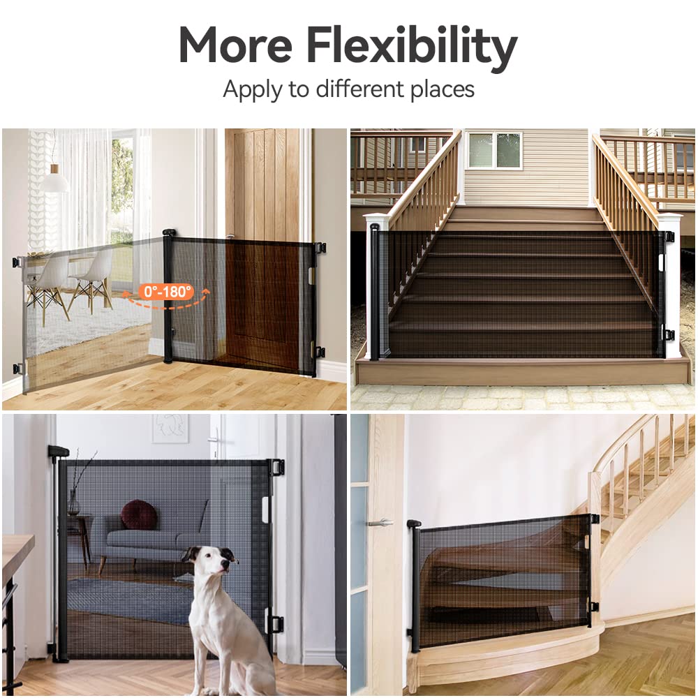 BabyBond - Puertas Retráctiles Para Bebé, Para Escaleras, Extra Ancha De 71 X 33 Pulgadas De Alto Para Niños O Mascotas, Puertas De Perro De Interior Y Exterior Para Puertas, Escaleras
