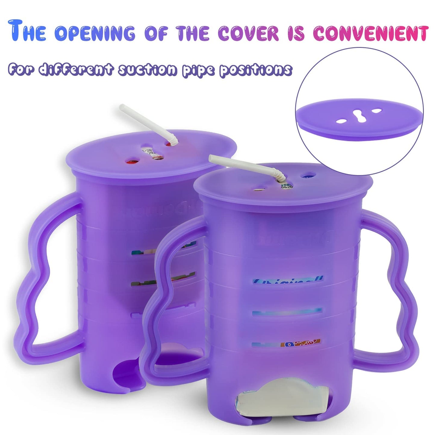 DrDomar soporte a prueba de apretar con tapa para bolsas de alimentos y cajas de jugo morado