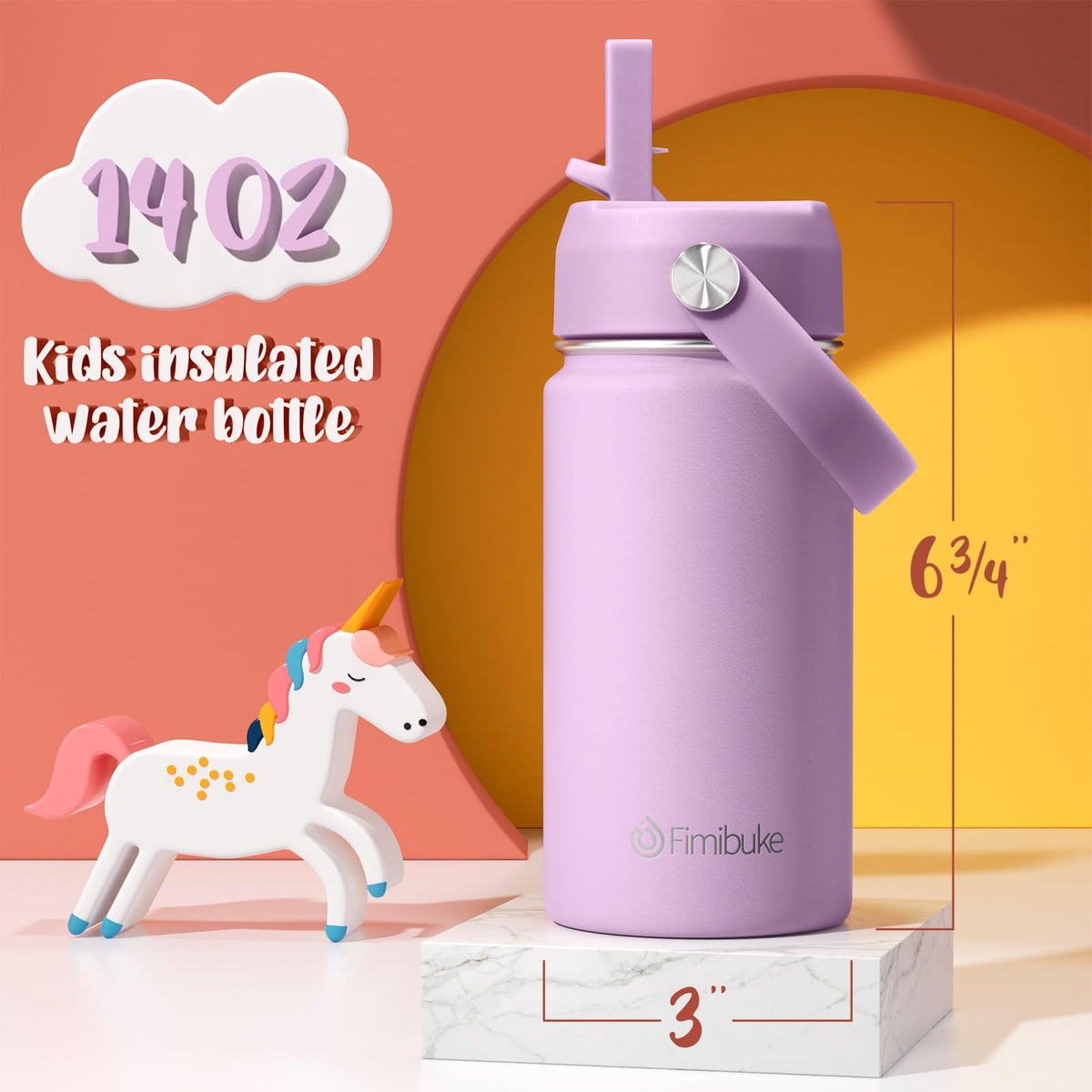 Botella De Agua Infantil Aislada De Acero Inoxidable 304 - 500ml, Diseño De Dibujos Animados, Tapa Hermética, Ideal Para Deportes Y Viajes