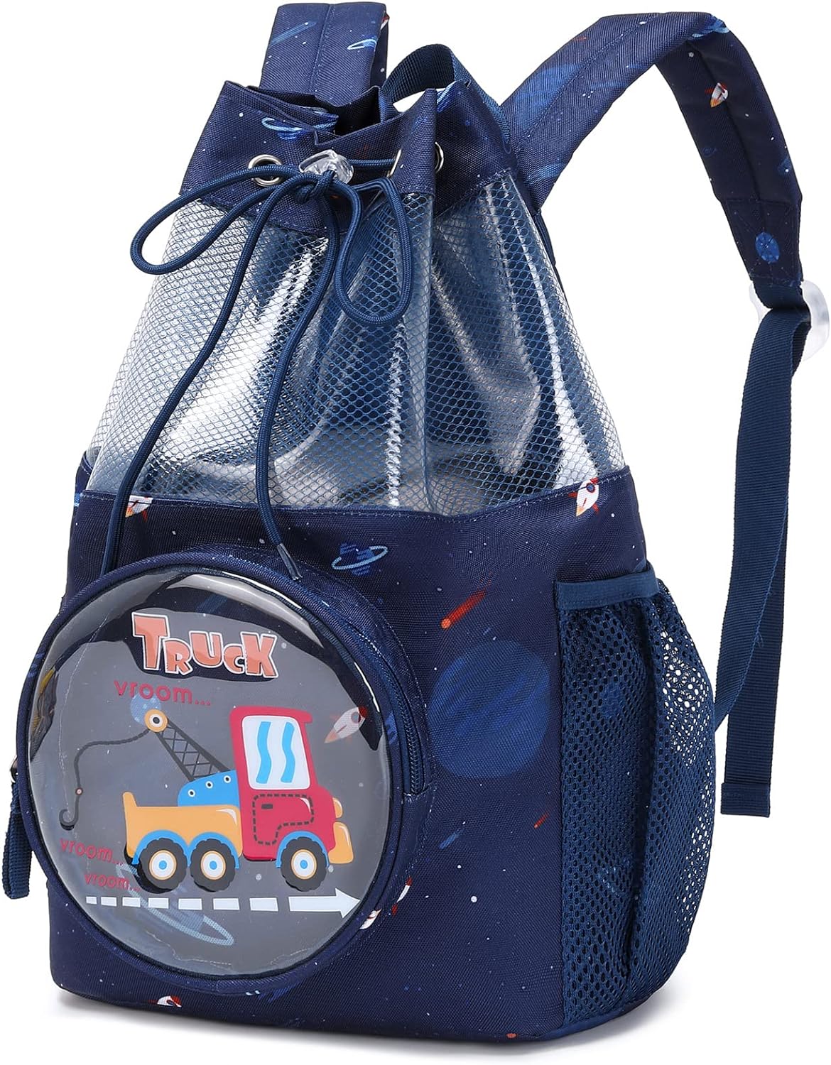 Drawstring-Mochila deportiva con cordón, diseño camión