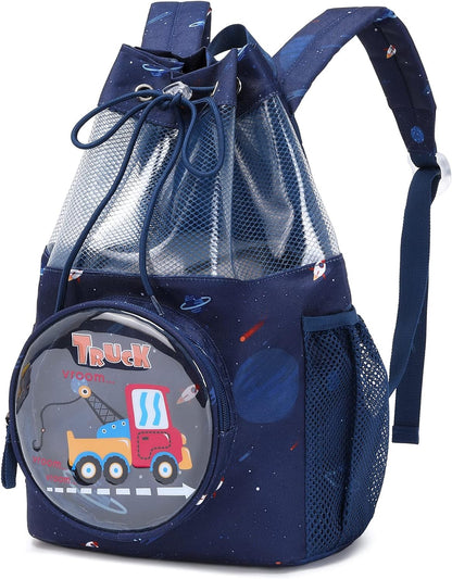 Drawstring-Mochila deportiva con cordón, diseño camión