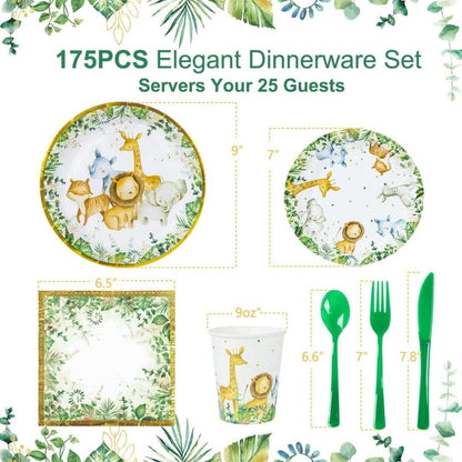 Safari Platos y servilletas Suministros de fiesta Sirve 24