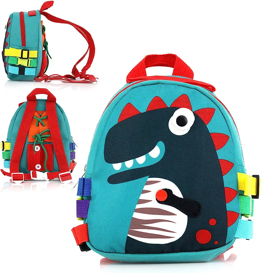 Busy Board - Mochila infantil Montessori, dinosaurio