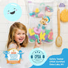 Tub Cubby Safe &amp; Soft ABC 123 - Letras y números de baño de espuma con red de almacenamiento de juguetes de baño