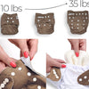 Nora's Nursery- Pañales de tela reutilizables, 2 unidades