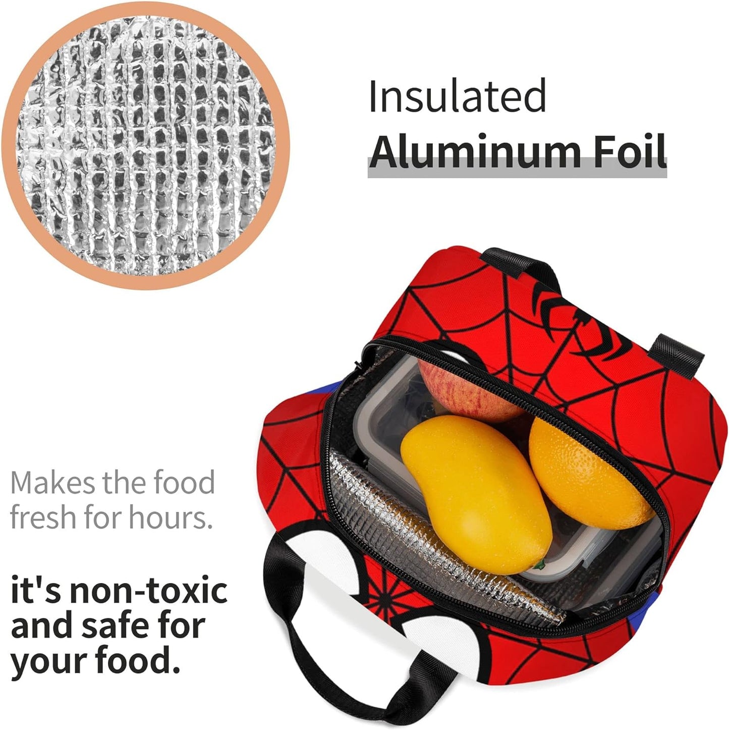 Bolsa de almuerzo con aislamiento portátil, Spiderman