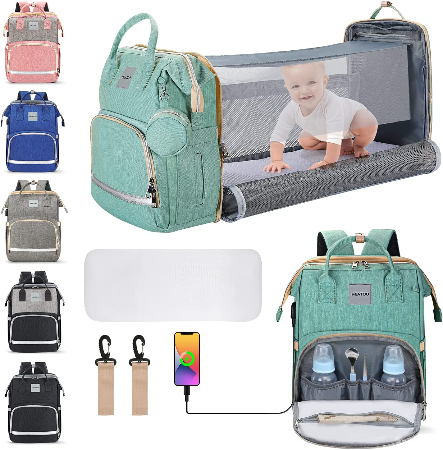 HEATOO- Mochila para pañales, verde