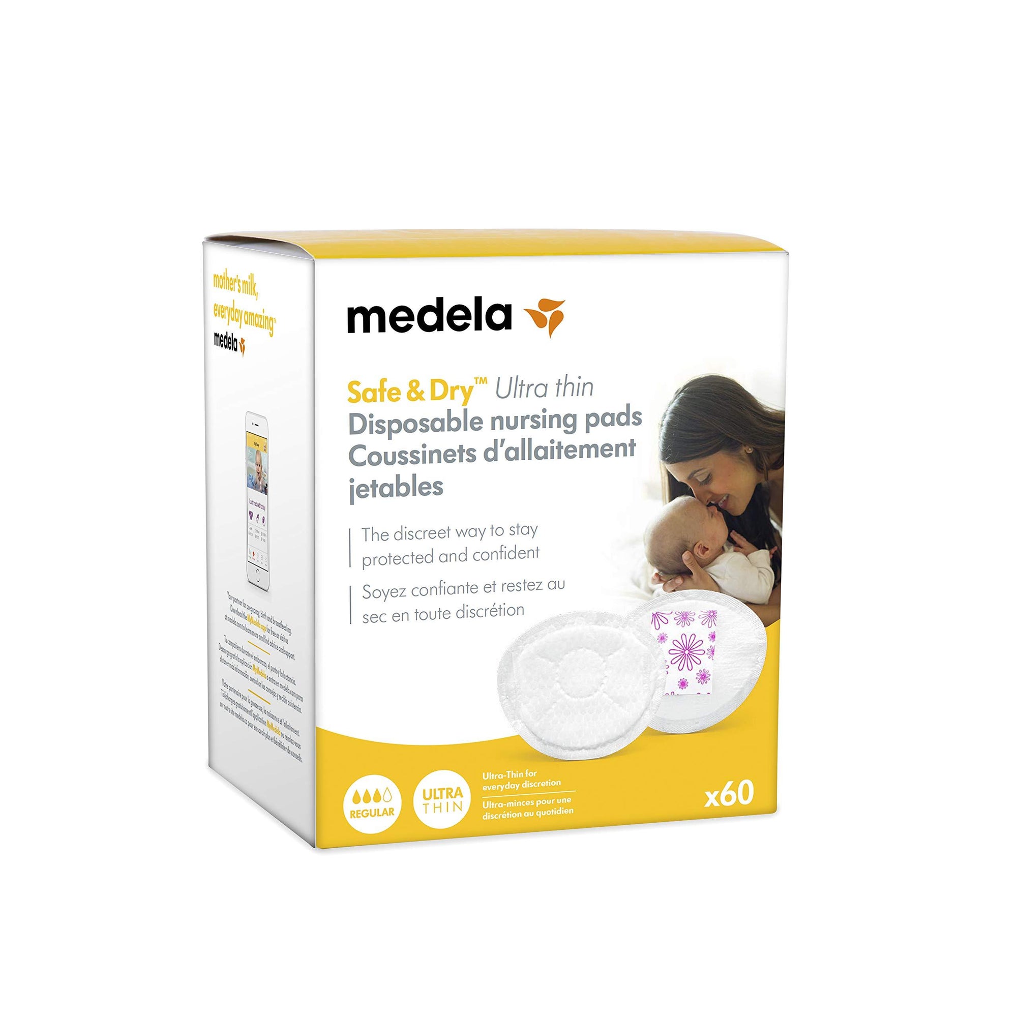 Almohadillas de lactancia desechables medela 60pads