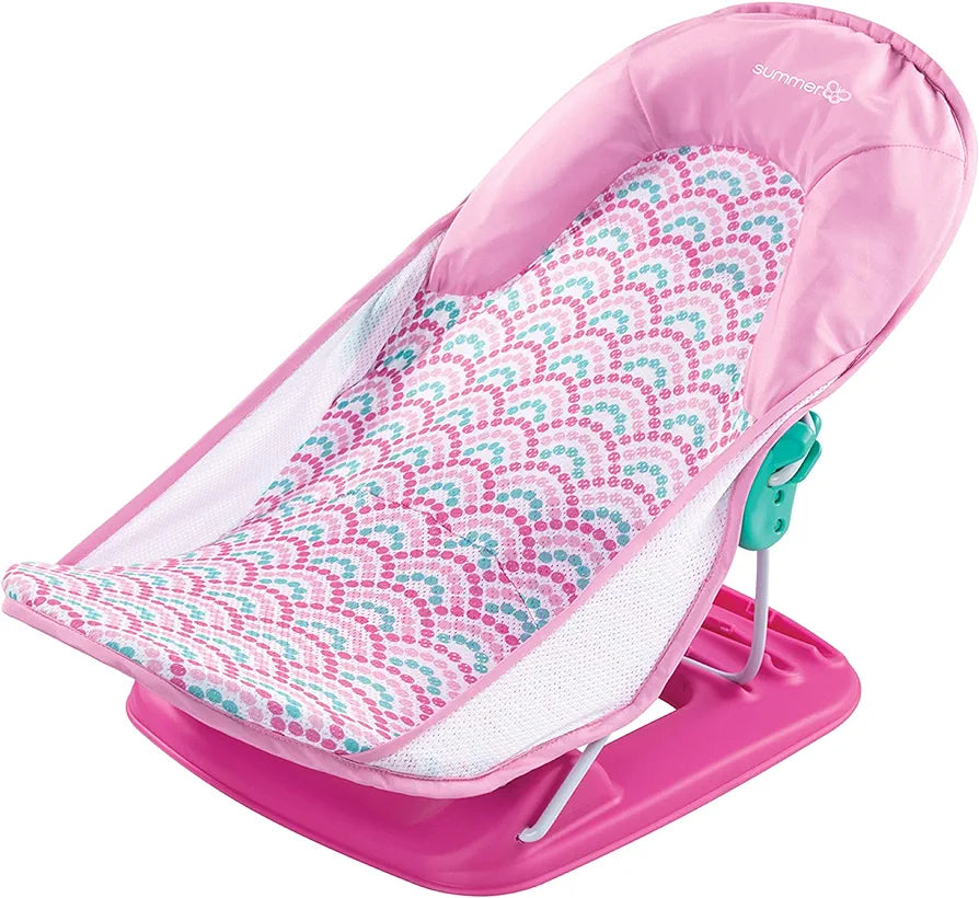 Summer Infant- Silla de lujo para bebé (Bubble Waves) – Soporte de baño para uso en el fregadero o bañera