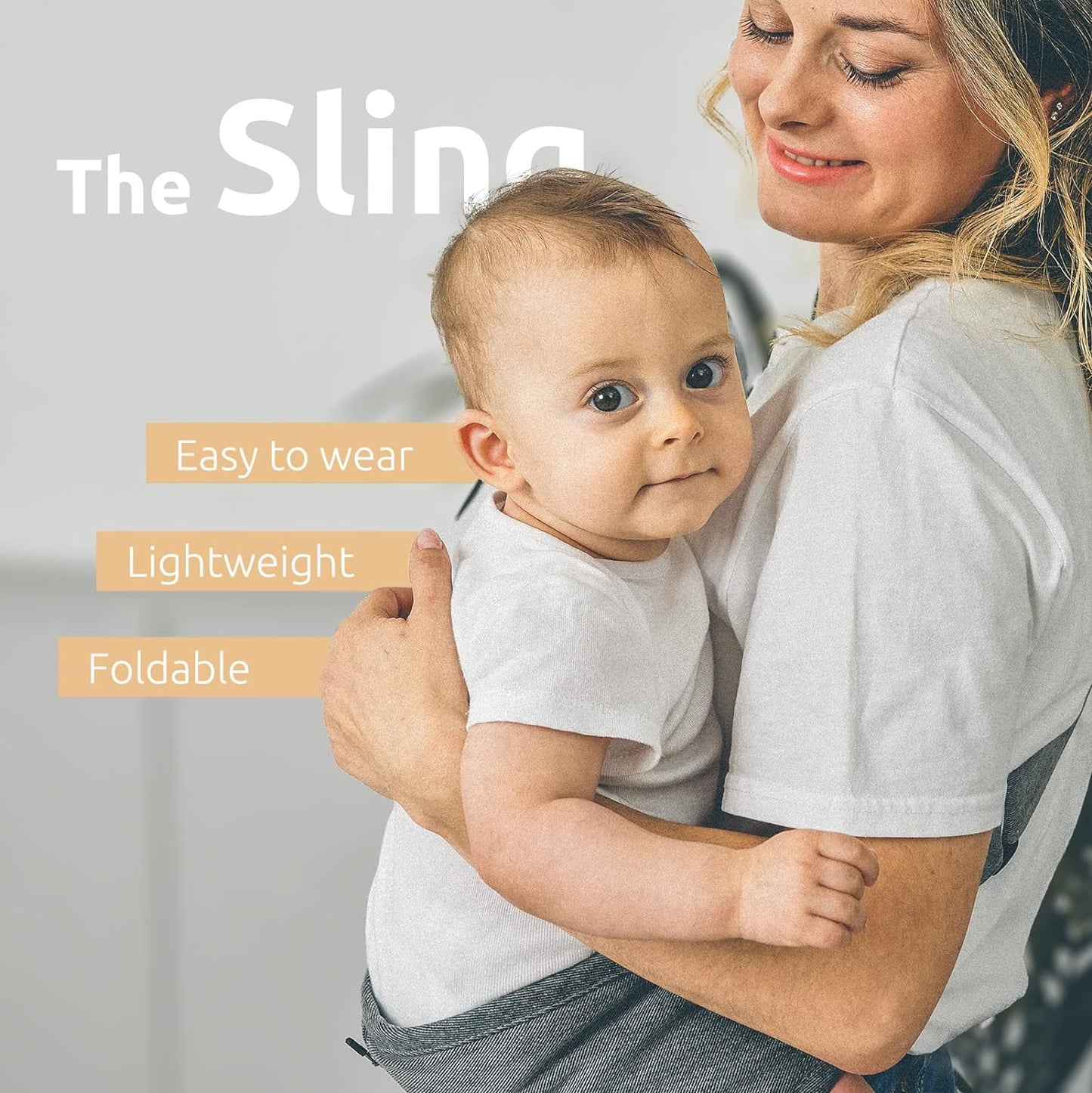 AUYEAZGO- Portabebés ergonómico para bebé con correa ajustable,