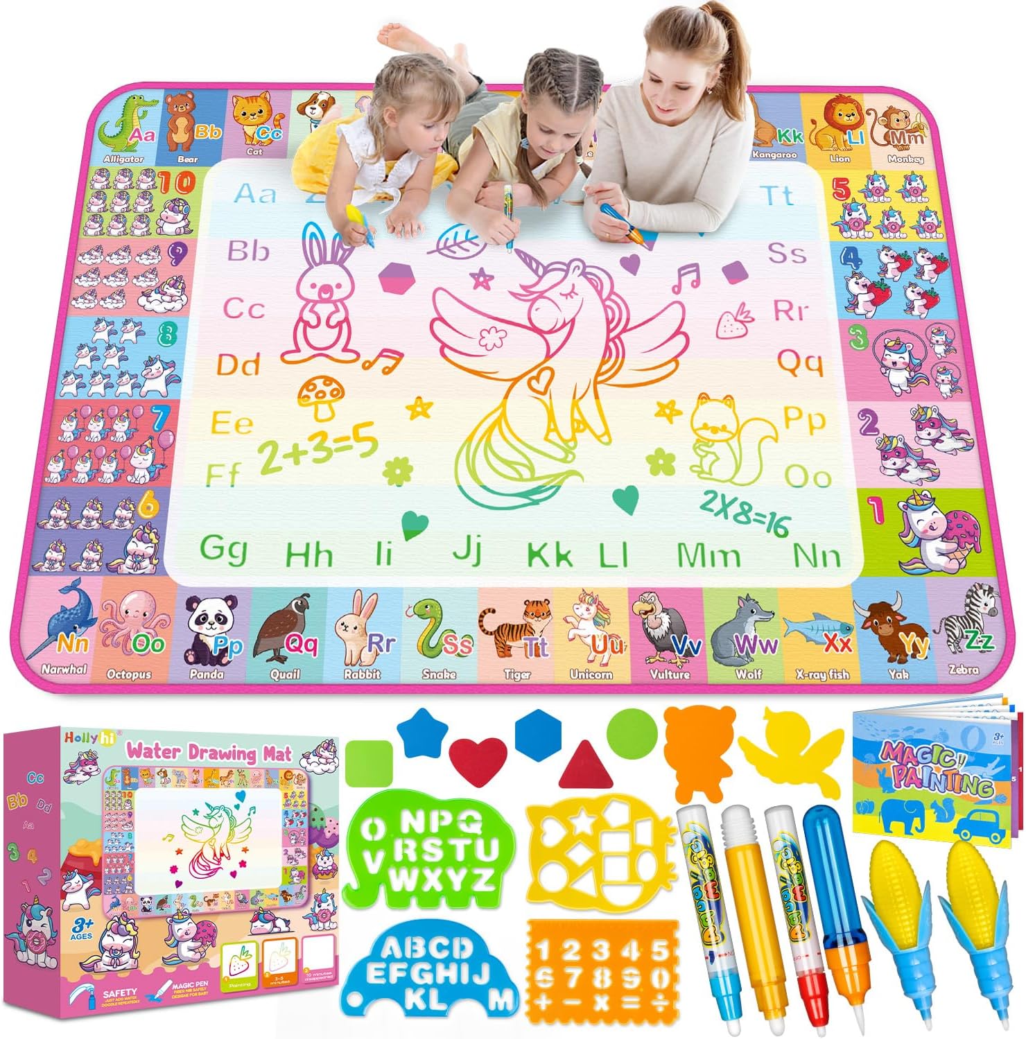 Hollyhi-Aqua Water Doodle Mat - Tapete de dibujo para niños