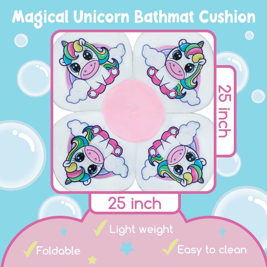 Sofi The Baby Unicorn Flower - Alfombrilla de baño para bebé, asiento para fregadero
